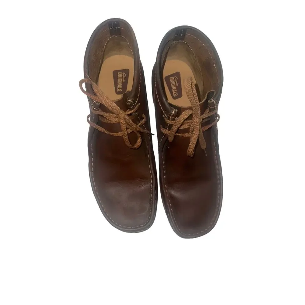 Clarks Originals Wallabee Boot Men’s US 11 Brown Leather Chukka Crepe Sole Lace